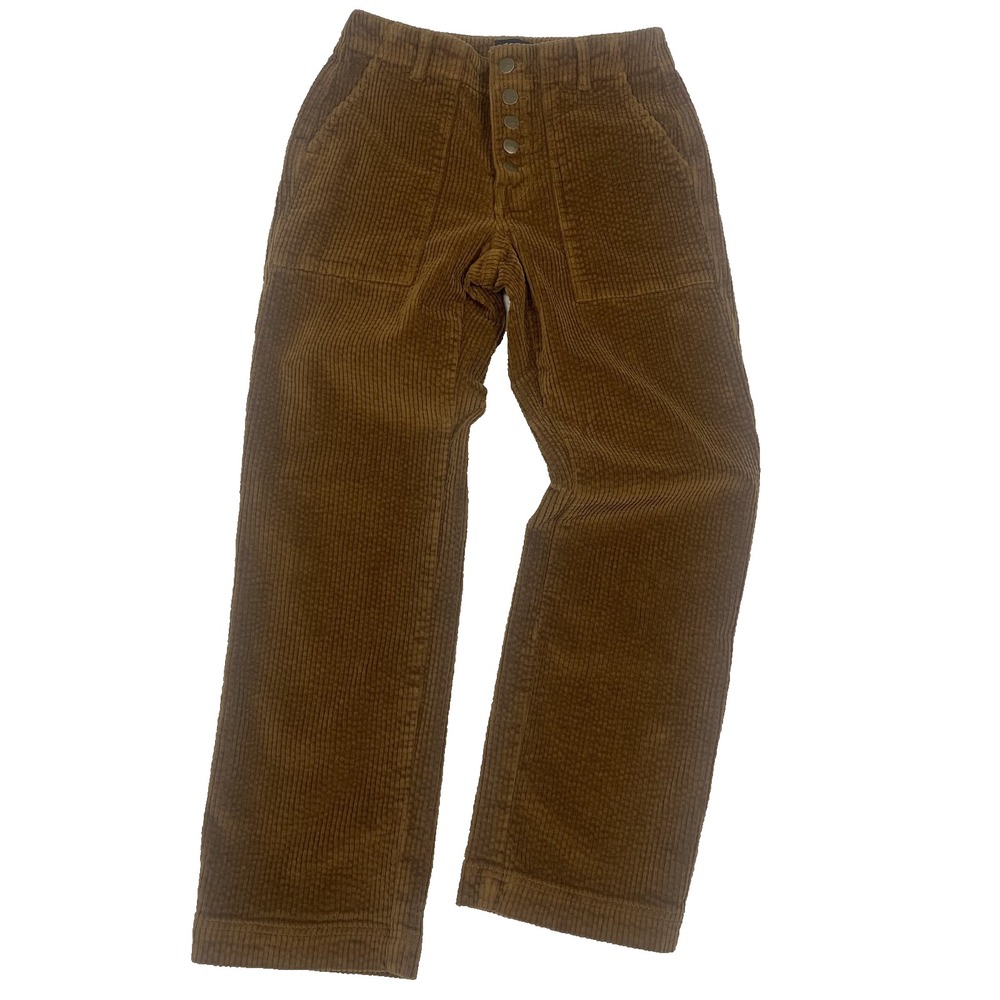 VTG L.L. Bean Signature Wide Wale Corduroy Pants Women’s 2 Camel Straight Button